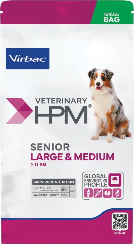 Virbac Veterinary HPM Senior Dog Large & Medium - Sparpaket: 2 x 12 kg