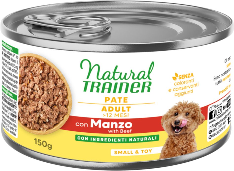 Natural Trainer Pate Small & Toy Adult - 24 x 150 g Rind