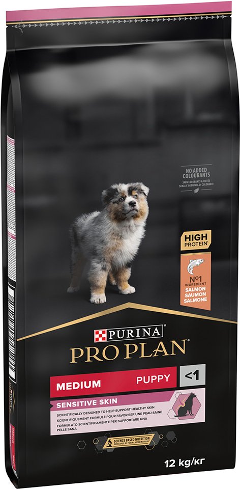 PURINA PRO PLAN Medium Puppy Sensitive Skin - Sparpaket: 2 x 12 kg