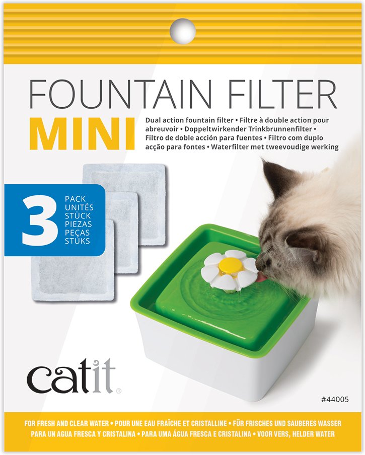Catit 2.0 Flower Fountain MINI - Zubehör: 3er Set Ersatzfilter (OHNE Trinkbrunnen)