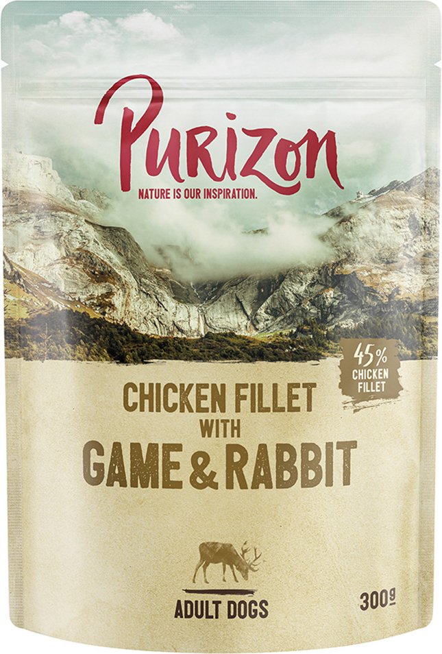 Purizon Original Adult 6 x 300 g - Hühnerfilet mit Wild & Kaninchen, Kürbis und Preiselbeere