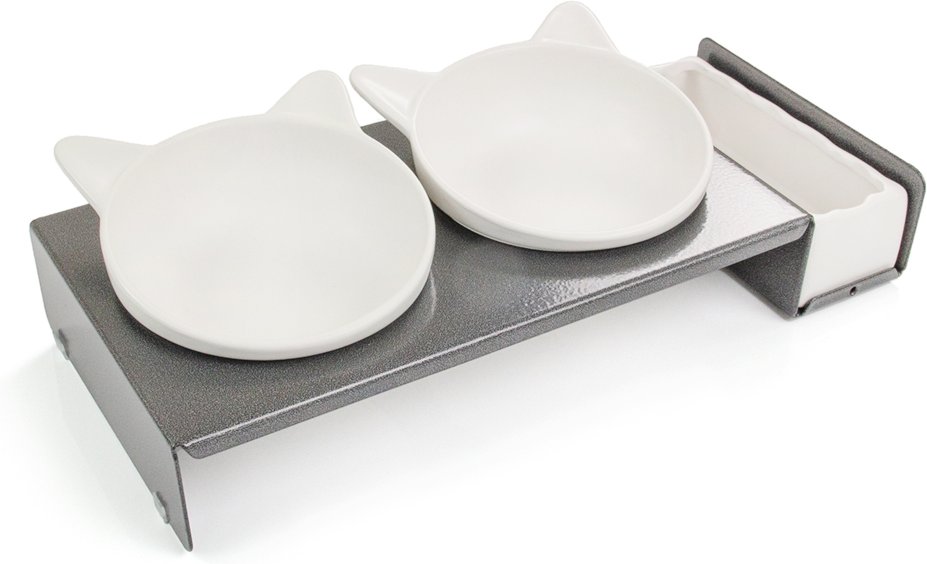 CanadianCat Company Futterbar Cat Diner - Metall: 2 x 250 ml, Ø 15 cm