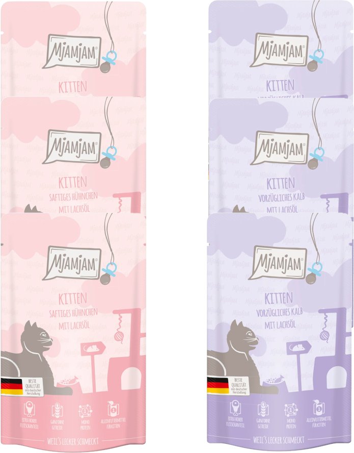 Probierpaket MjAMjAM Kitten 12 x 125 g - Mixpaket (2 Sorten)