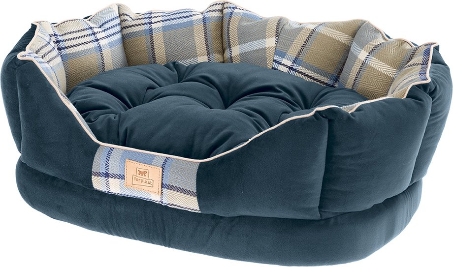 Ferplast Kuschelbett Charles, blau - Größe 70: L 70 x B 52 x H 25 cm