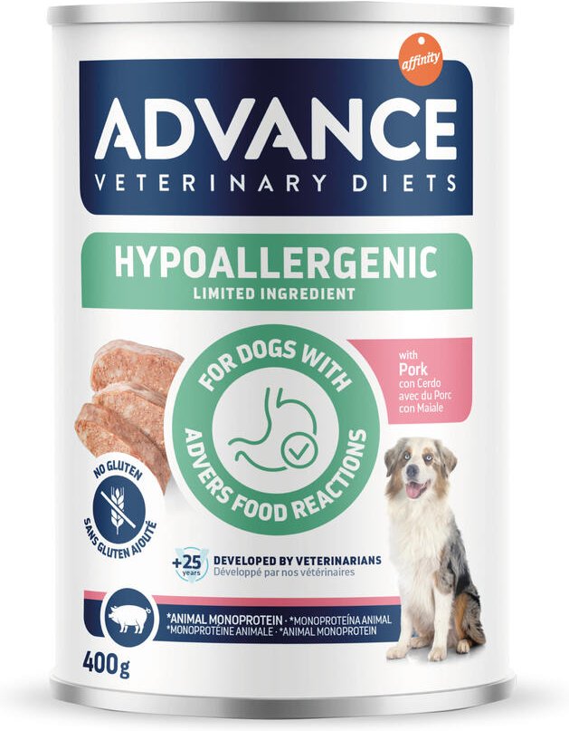 5 + 1 gratis! 6 x 400 g Advance Veterinary Diets - Hypoallergenic: Schwein