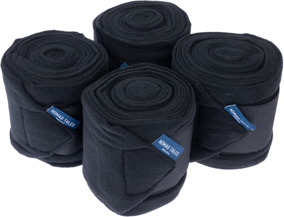 Nomad Tales Pferdebandagen aus Fleece, schwarz - Full (4er Set)
