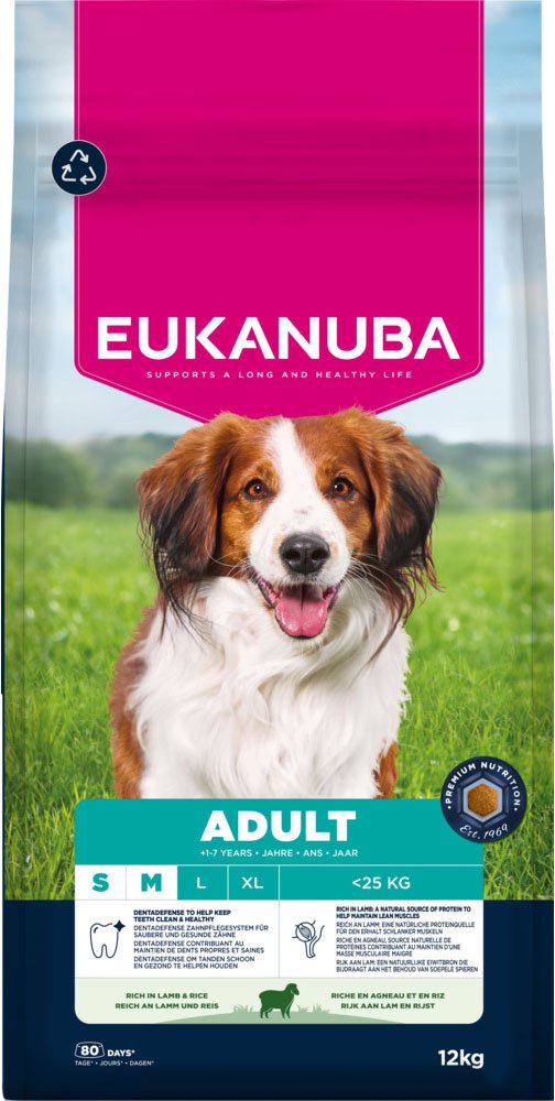 Eukanuba Premium Nutrition Adult Small & Medium Breed Lamm & Reis - 12 kg