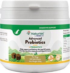NaturVet Advanced Probiotics + - 120 Chews