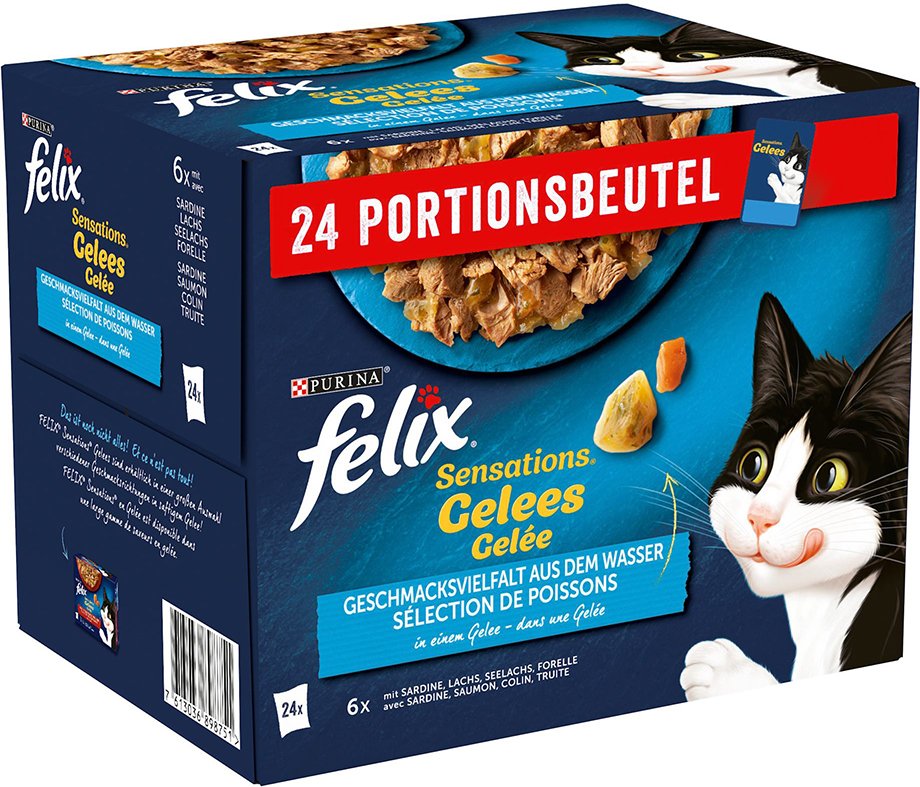 Felix "Sensations" Pouches 24 x 85 g - Geschmacksvielfalt aus dem Wasser in Gelee