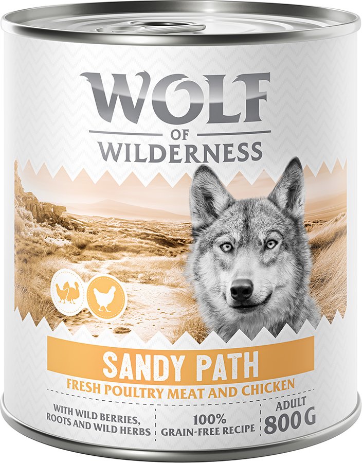 Wolf of Wilderness Adult - mit viel frischem Geflügel 6 x 800 g - Sandy Path - Geflügel mit Huhn