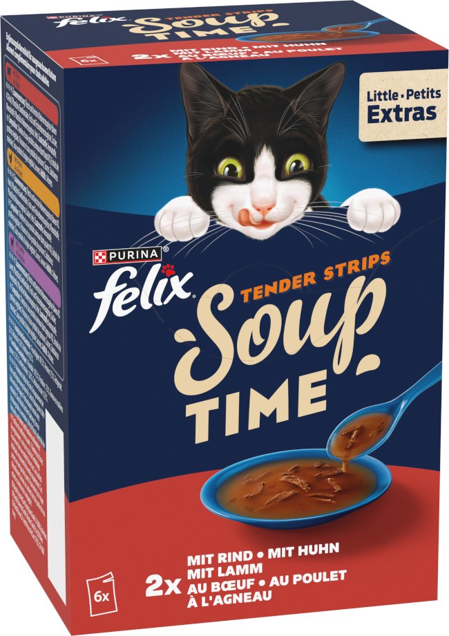 Felix Soup Time Tender Strips 6 x 48 g - Geschmacksvielfalt vom Land