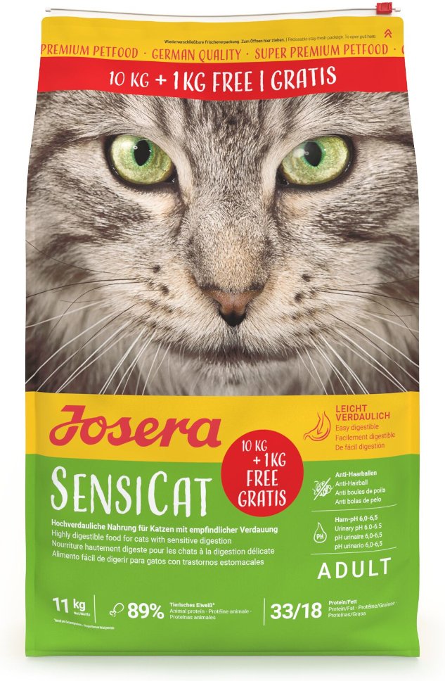 1 kg gratis! 11 kg Josera - SensiCat