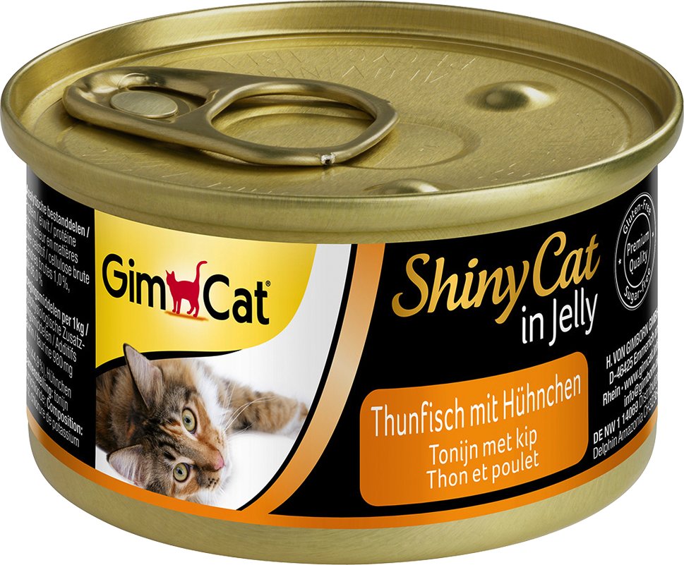 GimCat ShinyCat Jelly 6 x 70 g - Thunfisch & Hühnchen