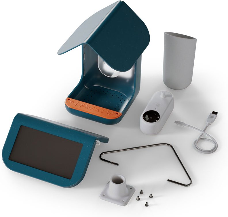 Bird Buddy Smart Vogelfutterstation mit Solardach - L 16 x B 17,5 x H 23 cm