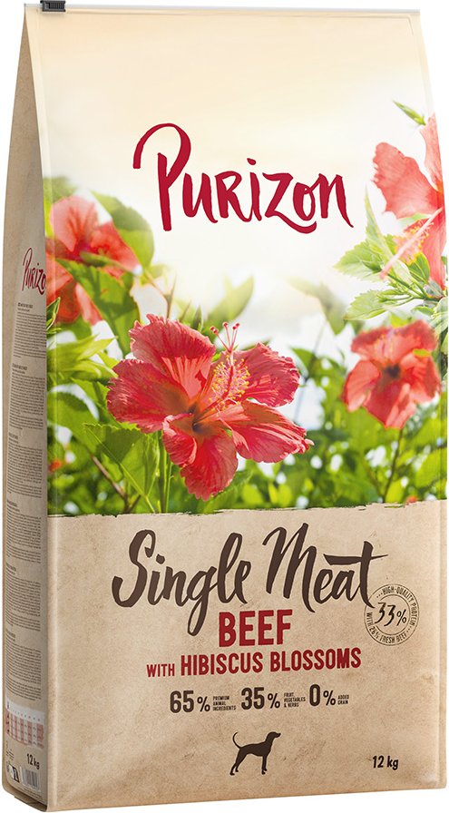 Purizon Single Meat Rind mit Hibiskusblüten - 12 kg
