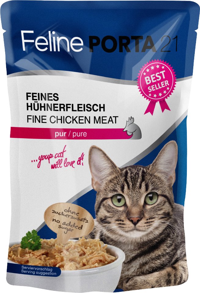 Sparpaket Feline Porta 21 Frischebeutel 24 x 100 g - Hühnerfleisch pur