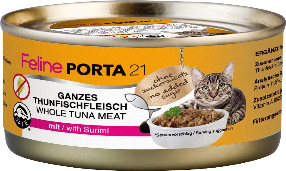 Sparpaket Feline Porta 24 x 156 g - Thunfisch mit Surimi (getreidefrei)