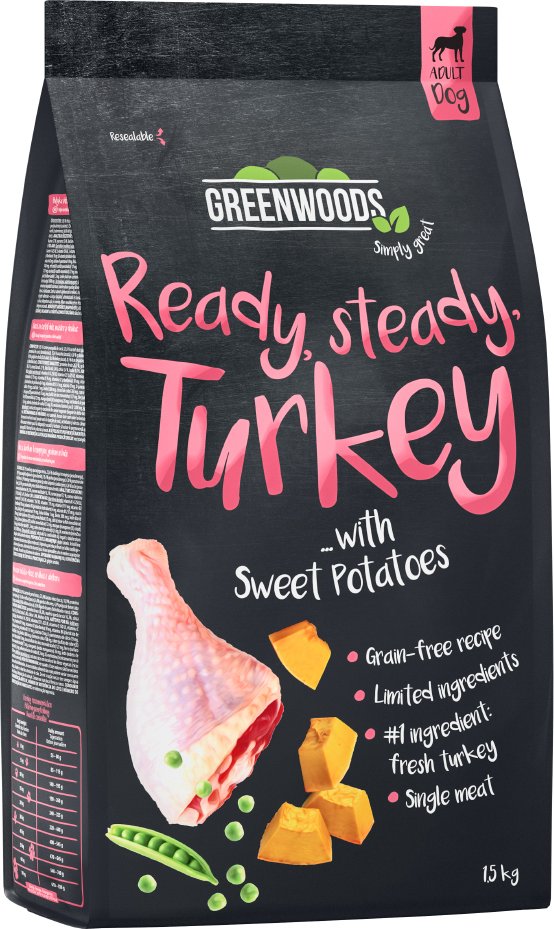 Greenwoods Pute mit Süßkartoffeln, Erbsen und Kürbis 1,5 kg