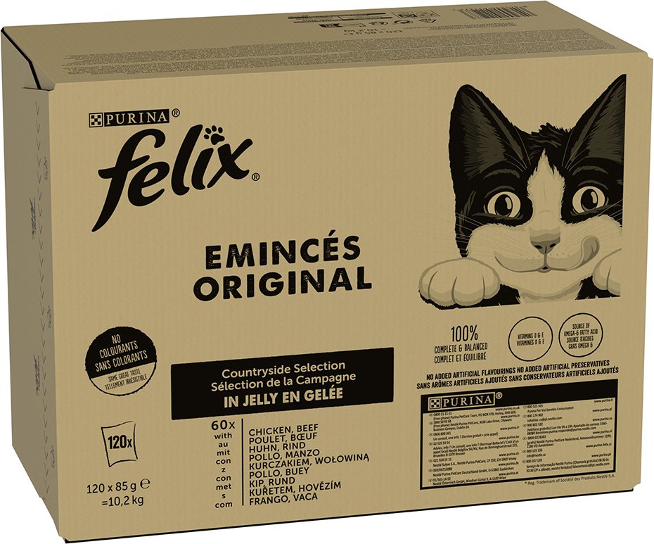 Jumbopack Felix Classic Pouches 120 x 85 g - Rind und Huhn