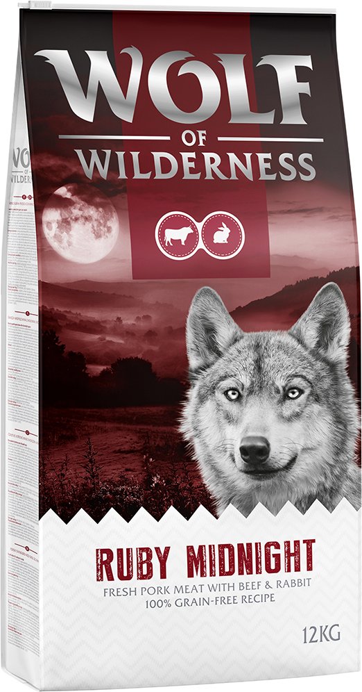 Wolf of Wilderness "Ruby Midnight" Rind & Kaninchen - getreidefrei - Sparpaket: 2 x 12 kg