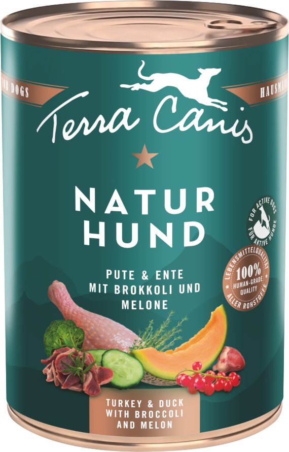 Terra Canis Naturhund 6 x 400 g - Pute & Ente mit Brokkoli & Melone