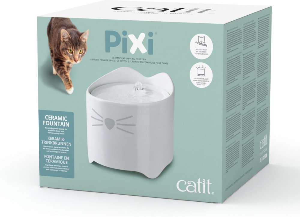 Catit Pixi Keramiktrinkbrunnen, weiß - Trinkbrunnen 1,7 l