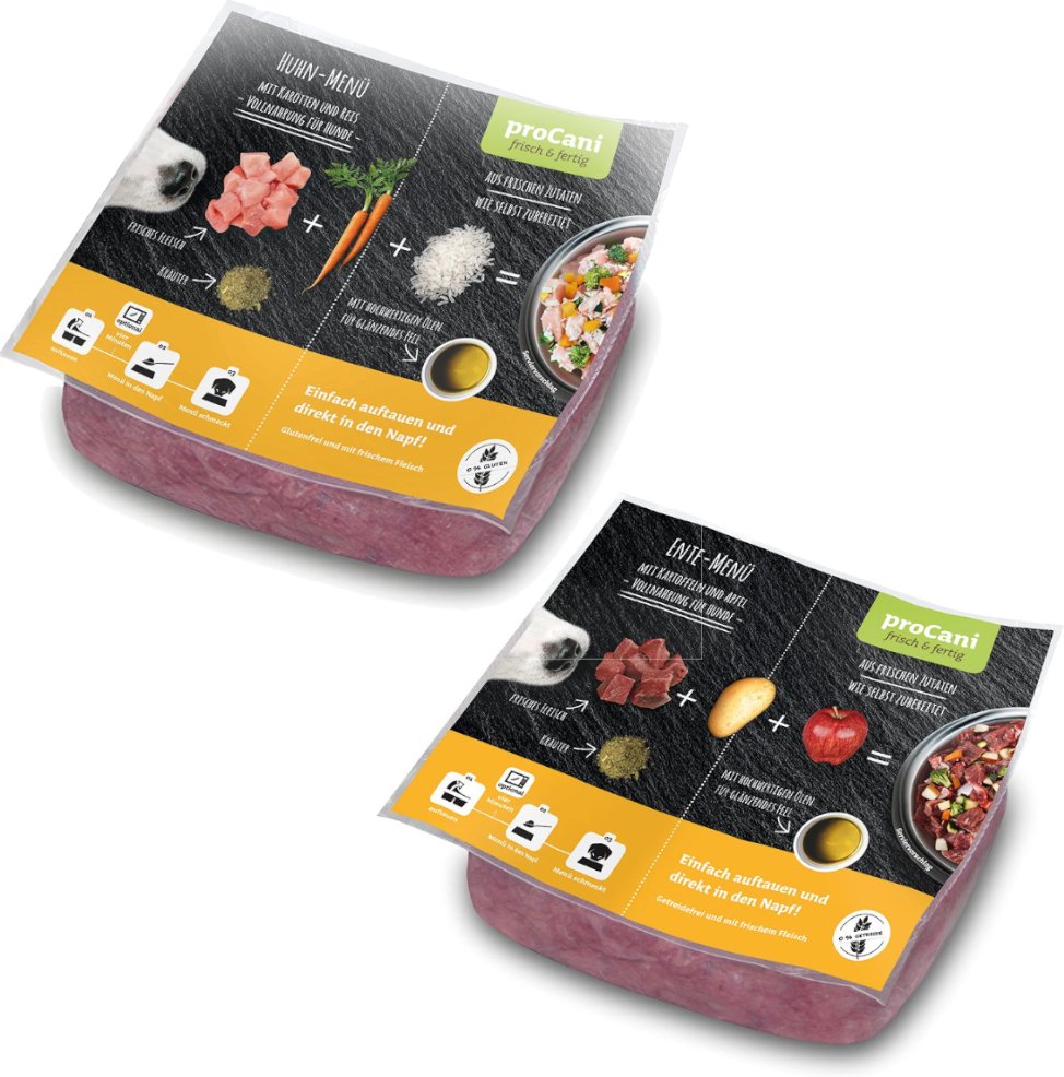 proCani frisch & fertig Geflügel Paket - 22 x 500 g (2 Sorten)