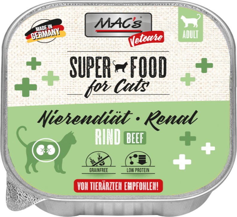 MAC's Vetcare Katze Nierendiät / Renal - Rind (16 x 100 g)