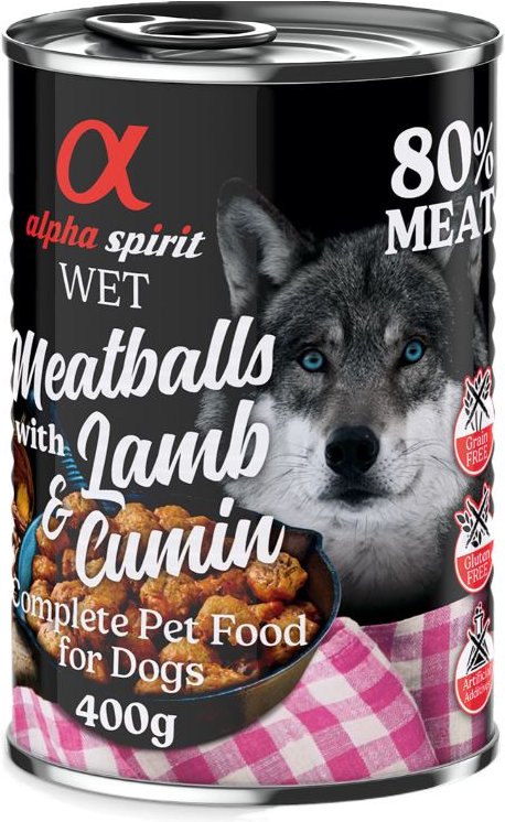 alpha spirit Dog Meatballs 6 x 400 g - Lamm & Kreuzkümmel