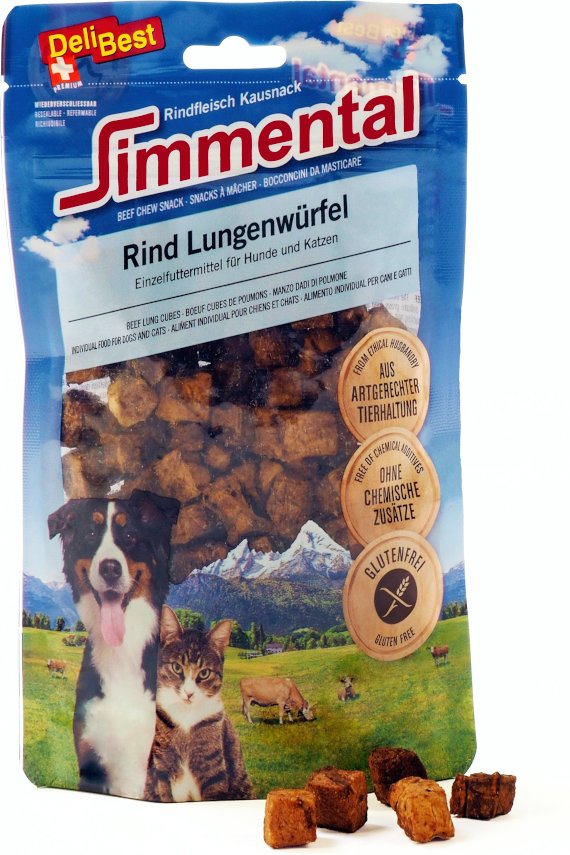 DeliBest Simmental Rind Lungenwürfel - Sparpaket: 8 x 60 g
