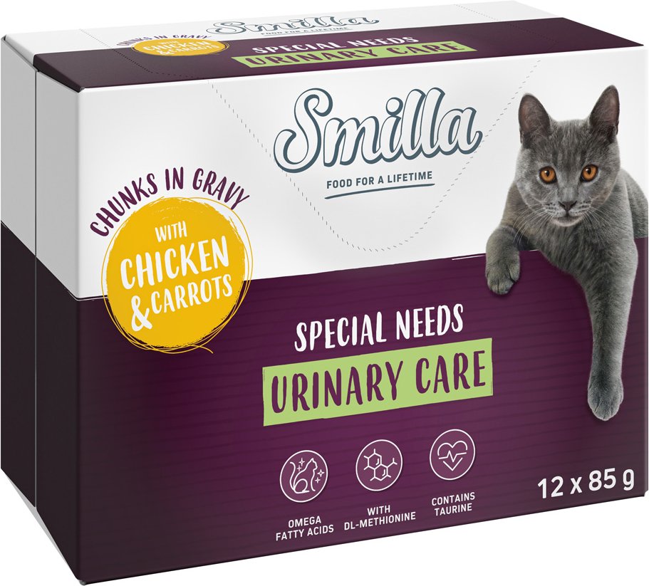Thumbnail - Smilla Frischebeutel Urinary Care Häppchen in Sauce mit Gemüse - Huhn und Karotte (24 x 85 g)