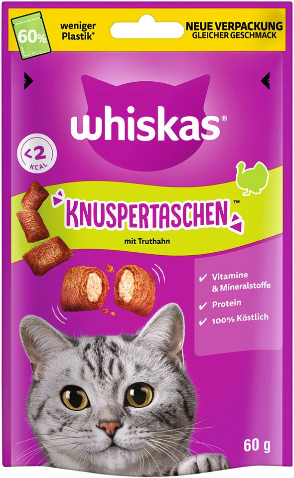 Thumbnail - Whiskas Knuspertaschen - Sparpaket: Truthahn 6 x 60 g