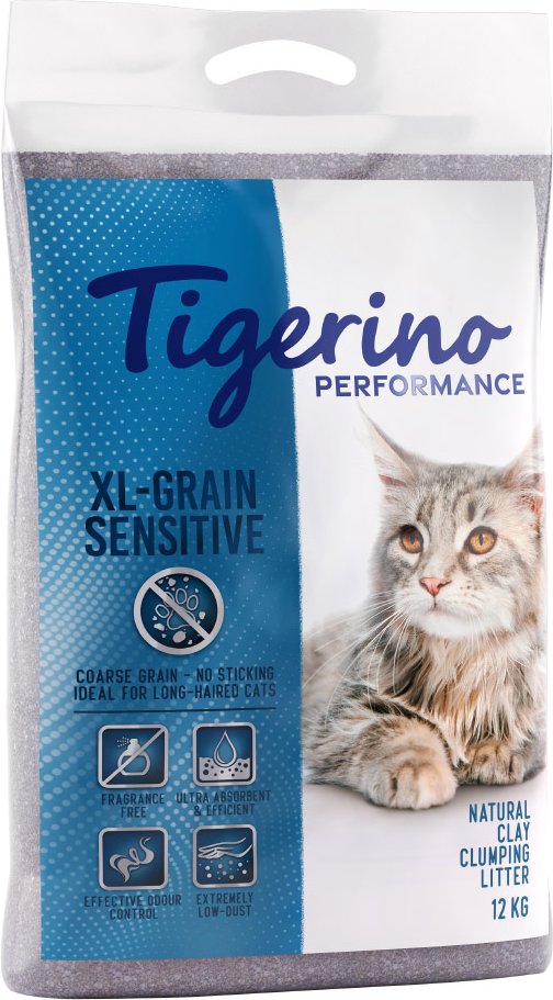 Tigerino Performance XL-Grain Sensitive Katzenstreu – parfümfrei 12 kg