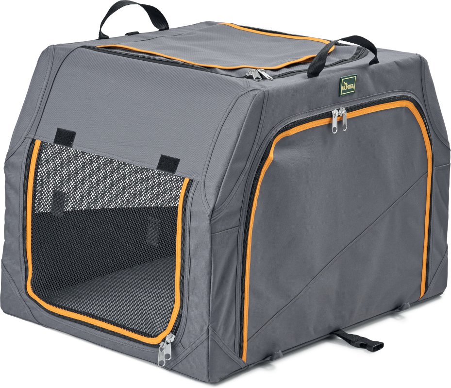 HUNTER Faltbare Hundebox mit Aluminium-Gestell - Größe XL: L 106 x B 71 x H 69 cm