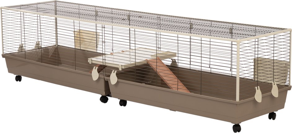 TIAKI Kaninchenkäfig XXL - L 240 x B 58 x H 52 cm