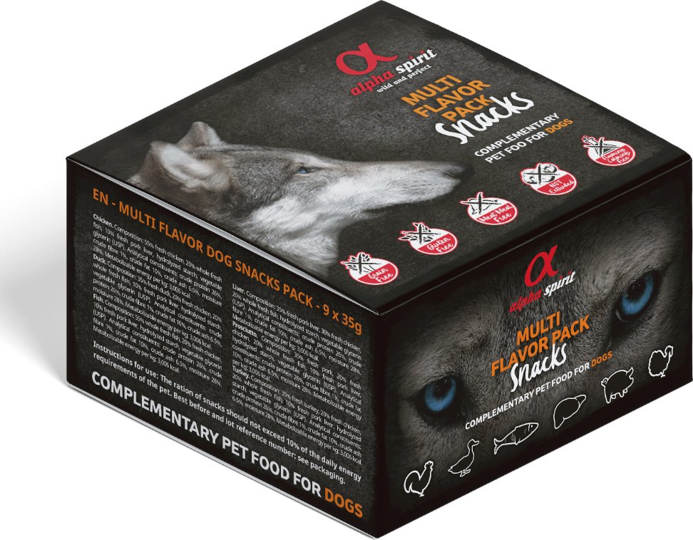 alpha spirit Dog Snacks Mixbox - Mixpaket: 9 x 35 g