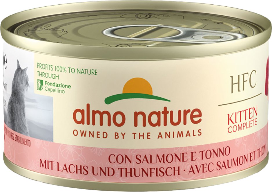 Sparpaket Almo Nature HFC Complete Kitten 24 x 70 g - Lachs mit Thunfisch