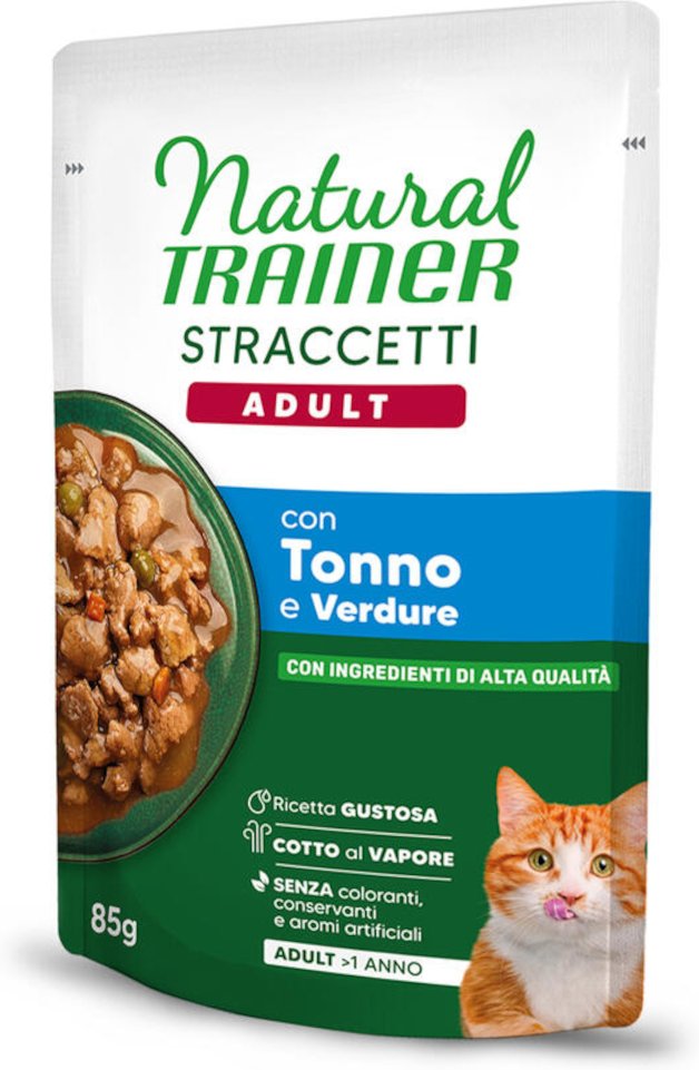 Sparpaket Natural Trainer Straccetti Adult Streifen in Soße 44 x 85 g - Thunfisch