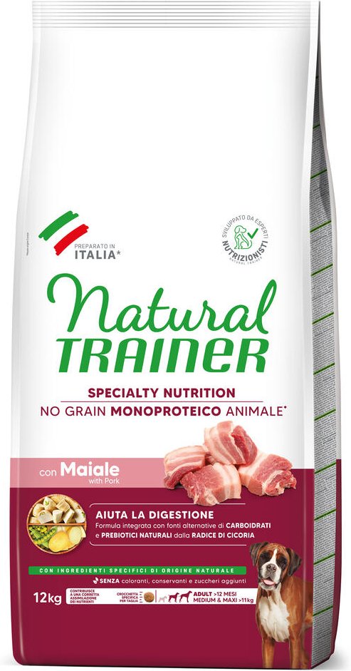 Natural Trainer No Grain Adult Medium & Maxi mit Schwein - 12 kg