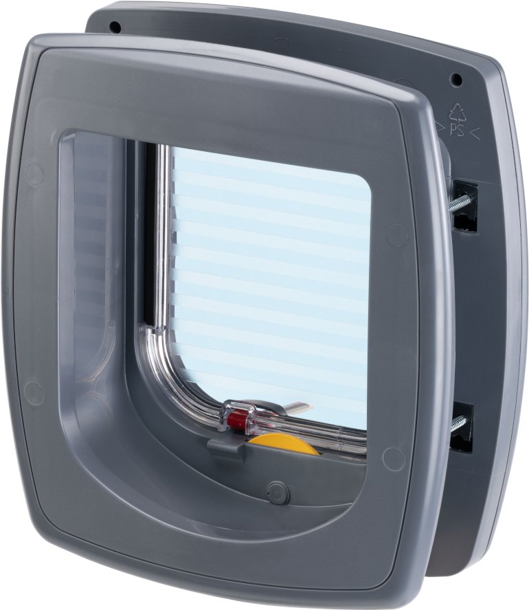 Ferplast Hunde- und Katzenklappe Swing 5 - Katzenklappe grau