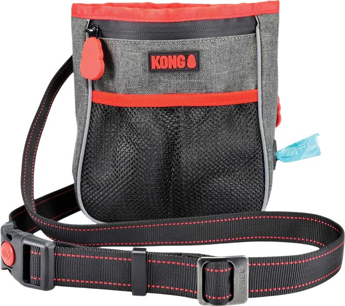KONG Snacktasche, schwarz/rot - L 19 x B 20,5 x H 4,5 cm