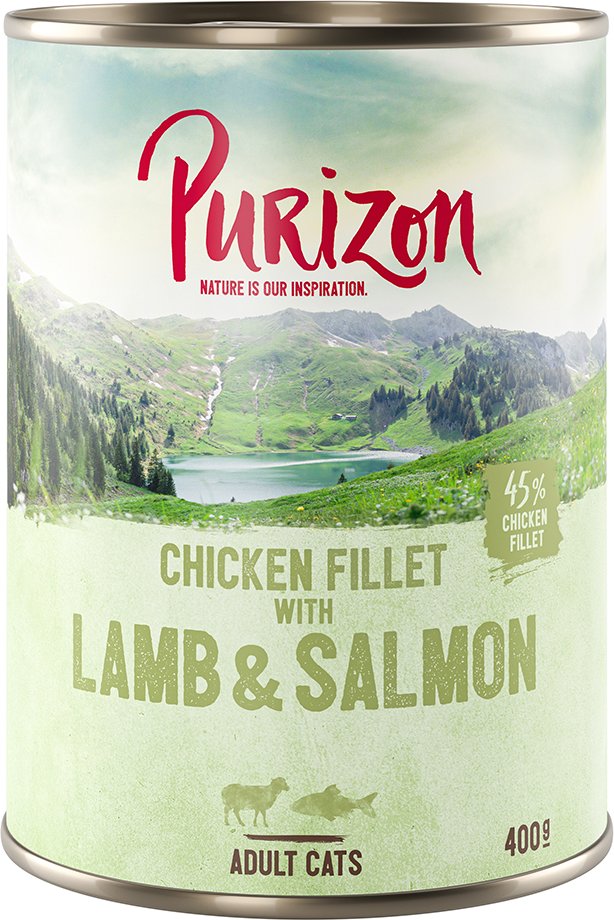 Thumbnail - Purizon Original 24 x 400 g - getreidefrei - Hühnerfilet mit Lachs & Lamm