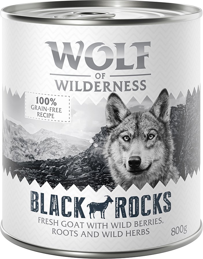 Wolf of Wilderness Adult - Single Protein 6 x 800 g  - Black Rocks - Ziege