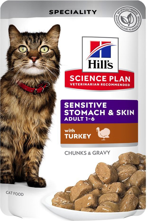 Hill's Science Plan Adult Cat Sensitive Stomach & Skin - Truthahn (24 x 85 g)