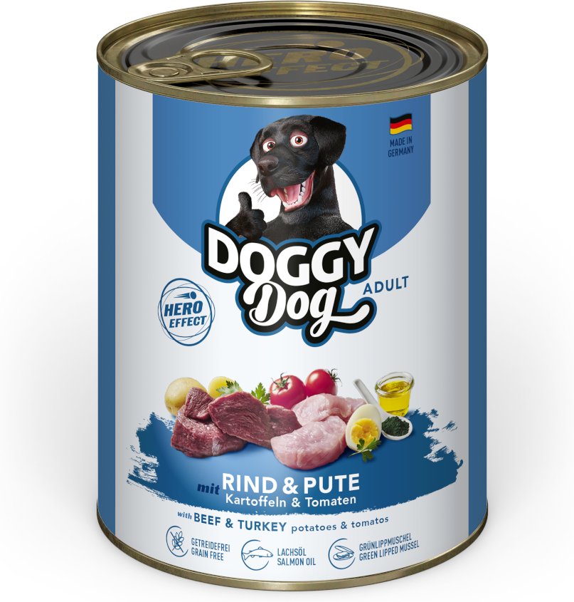 Sparpaket Doggy Dog Adult 24 x 800 g - Rind & Pute