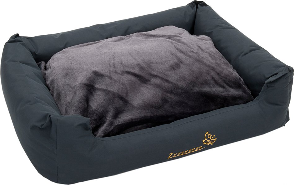 Hundebett Sleepy Time grey mit Kissen - L 120 x B 95 x H 30 cm