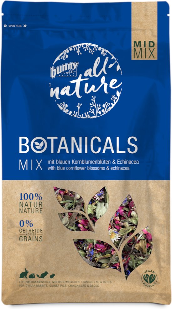 Thumbnail - Bunny All Nature Botanicals Mid Mix Blaue Kornblumenblüten & Echinacea - Sparpaket: 3 x 120 g