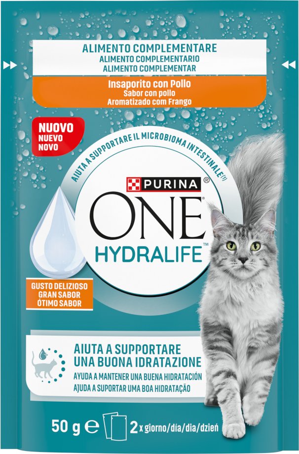 PURINA ONE Hydralife Katzen-Liquid 12 x 50 g - mit Huhn-Geschmack