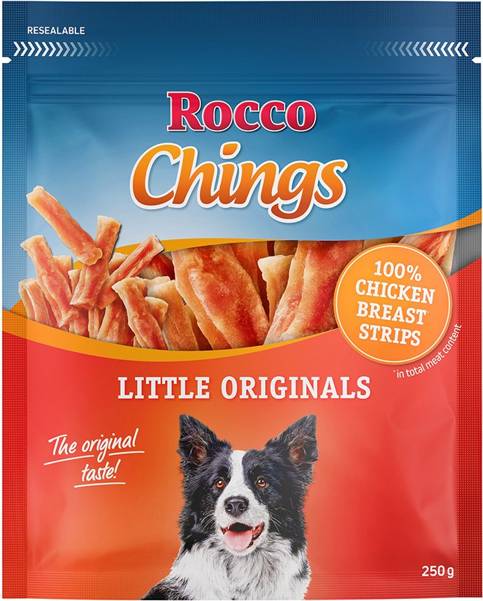 Rocco Chings Little Originals 250 g - in kurzen Streifen - Hühnerbrust in kurzen Streifen 4 x 250 g