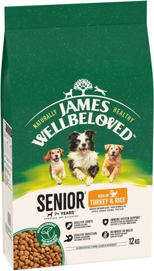 James Wellbeloved Senior Dog Hypoallergenic Truthahn & Reis - Sparpaket: 2 x 12 kg